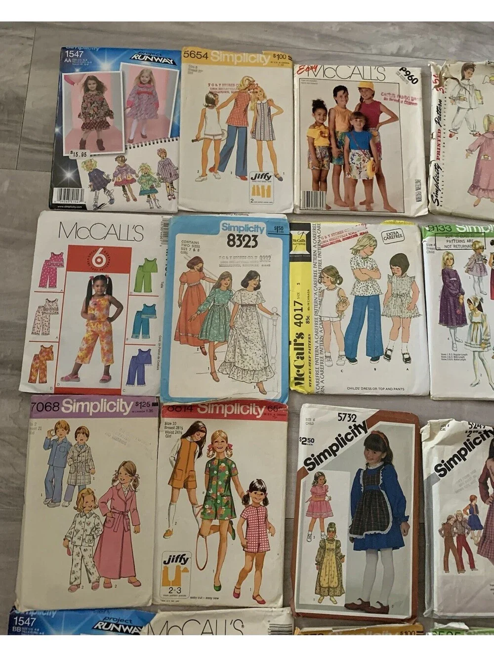 VINTAGE SEWING PATTERN lot of 20 Mixed Girls Child Some Uncut And Cut